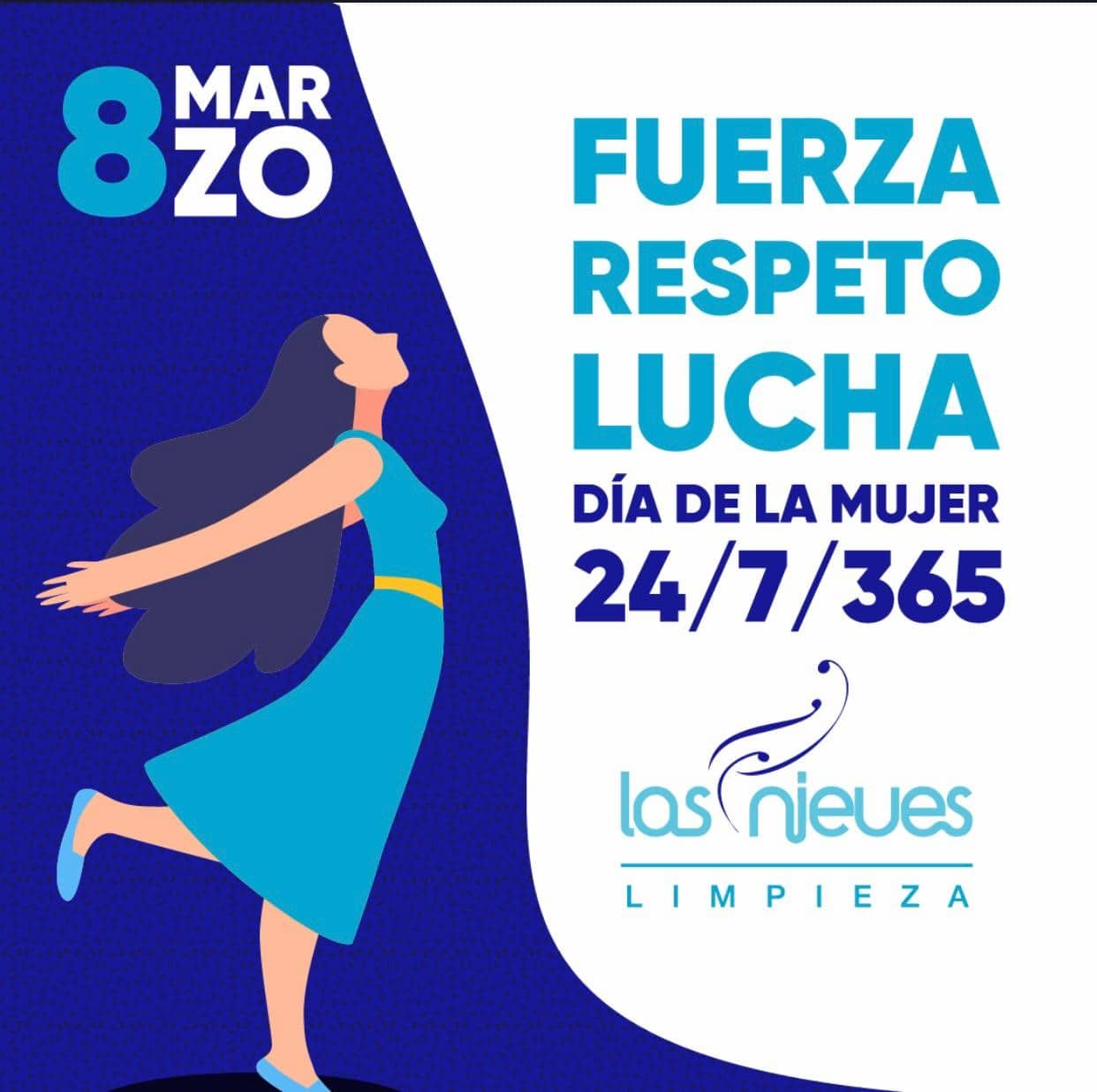 Póster del dia de la mujer para mostrar el apoyo de Las Nieves a las mujeres