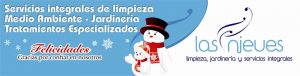 Imagen de un muñeco de nieve, y desde Las Nieves se les desea feliz navidad a sus clientes